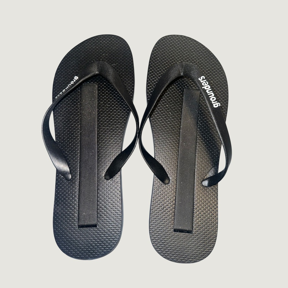 Grounders Earthing Grounding Sandals Womens 9 39 Black Thong Flip Flop Coachella